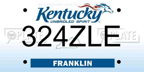 324ZLE Kentucky License Plate