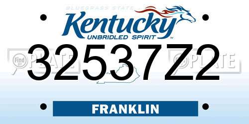 32537Z2 Kentucky License Plate