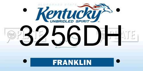 3256DH Kentucky License Plate
