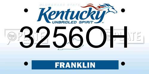 3256OH Kentucky License Plate