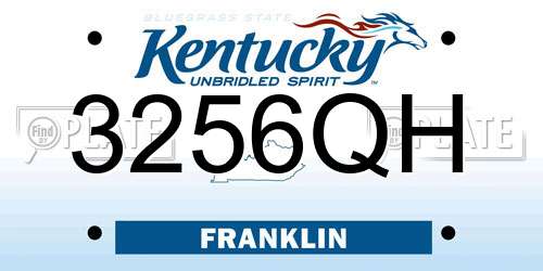 3256QH Kentucky License Plate