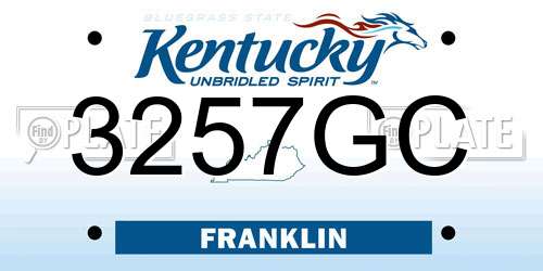 3257GC Kentucky License Plate