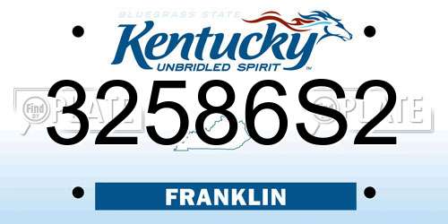 32586S2 Kentucky License Plate