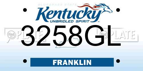 3258GL Kentucky License Plate
