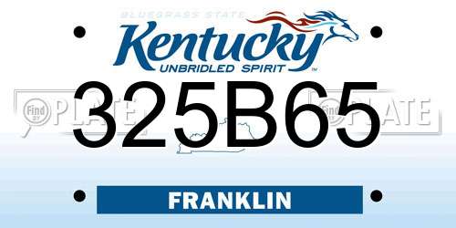 325B65 Kentucky License Plate