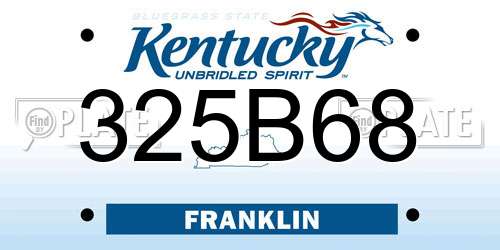 325B68 Kentucky License Plate