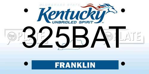 325BAT Kentucky License Plate