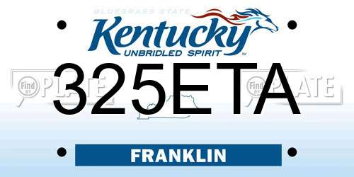 325ETA Kentucky License Plate