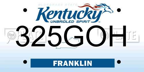 325GOH Kentucky License Plate