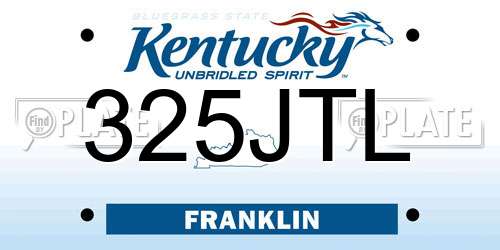 325JTL Kentucky License Plate