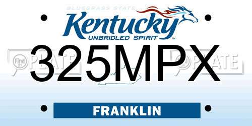 325MPX Kentucky License Plate