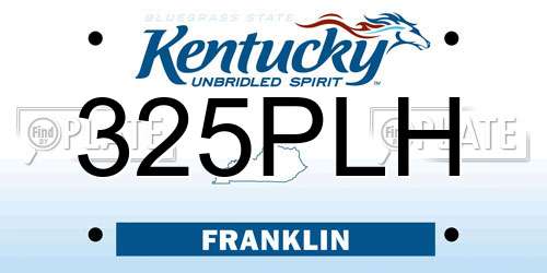 325PLH Kentucky License Plate