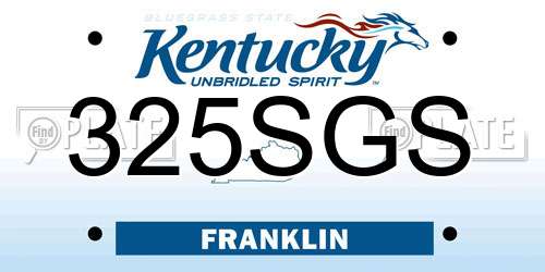 325SGS Kentucky License Plate
