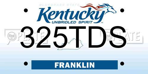 325TDS Kentucky License Plate