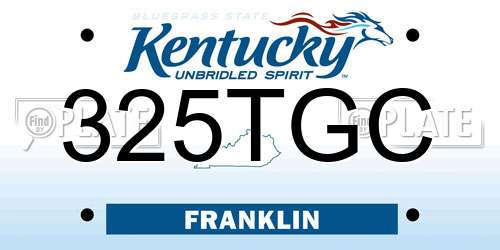 325TGC Kentucky License Plate