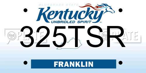 325TSR Kentucky License Plate
