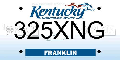 325XNG Kentucky License Plate