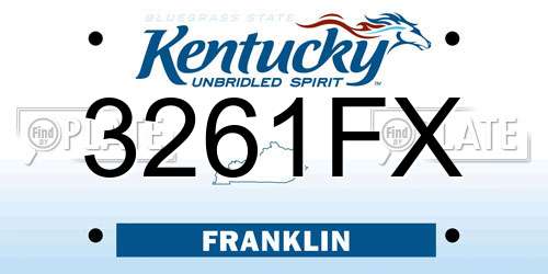 3261FX Kentucky License Plate
