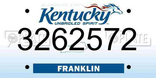 3262572 Kentucky License Plate
