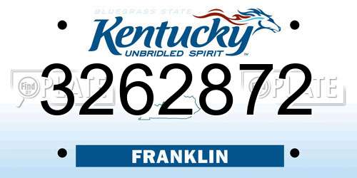 3262872 Kentucky License Plate
