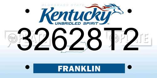 32628T2 Kentucky License Plate