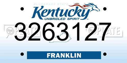 3263127 Kentucky License Plate