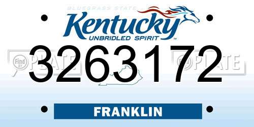 3263172 Kentucky License Plate