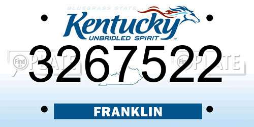 3267522 Kentucky License Plate