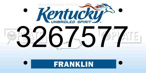 3267577 Kentucky License Plate