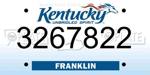 3267822 Kentucky License Plate