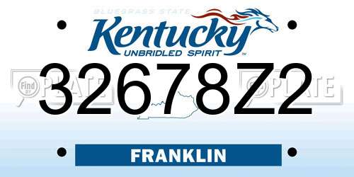 32678Z2 Kentucky License Plate