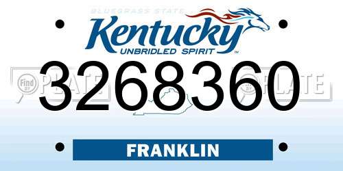 3268360 Kentucky License Plate