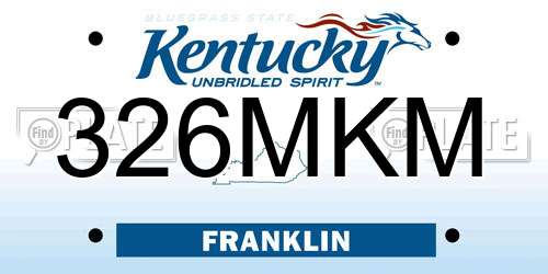 326MKM Kentucky License Plate
