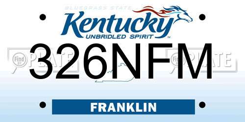 326NFM Kentucky License Plate