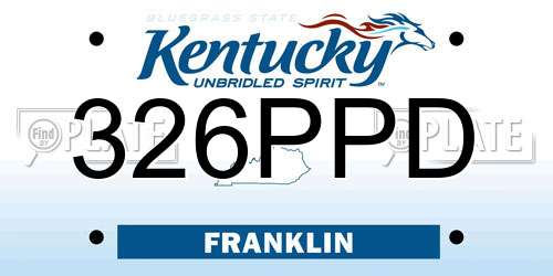326PPD Kentucky License Plate