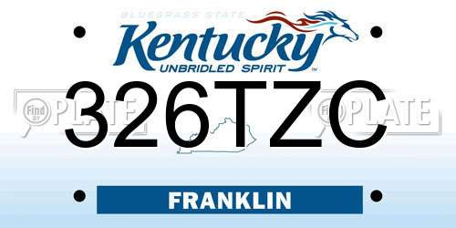 326TZC Kentucky License Plate