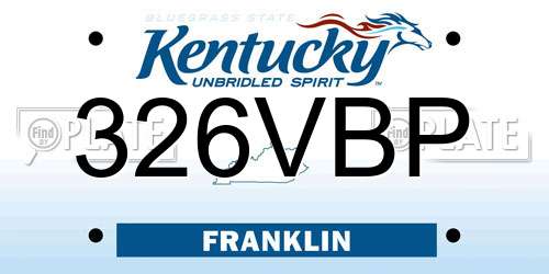 326VBP Kentucky License Plate