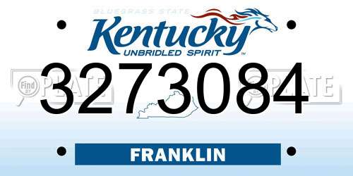 3273084 Kentucky License Plate