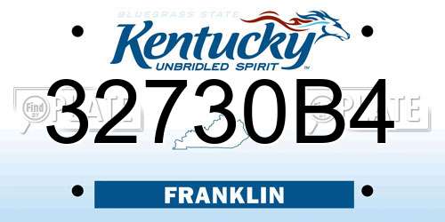 32730B4 Kentucky License Plate