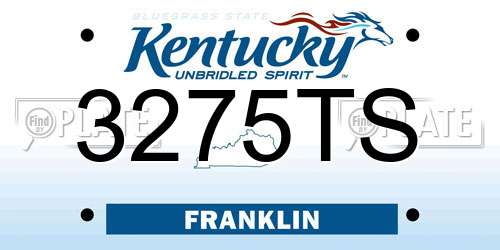 3275TS Kentucky License Plate