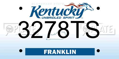 3278TS Kentucky License Plate