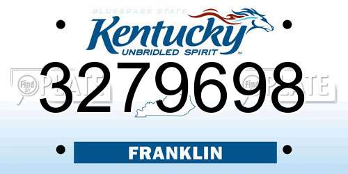3279698 Kentucky License Plate