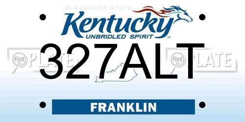 327ALT Kentucky License Plate