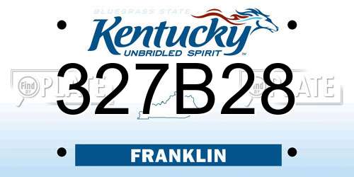 327B28 Kentucky License Plate
