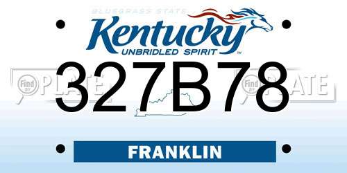 327B78 Kentucky License Plate
