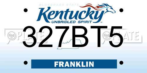 327BT5 Kentucky License Plate