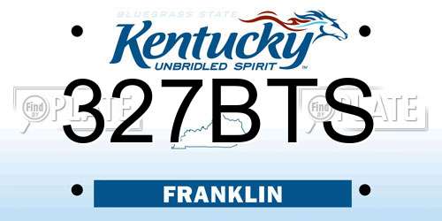 327BTS Kentucky License Plate