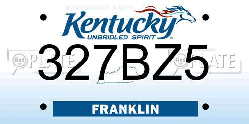 327BZ5 Kentucky License Plate