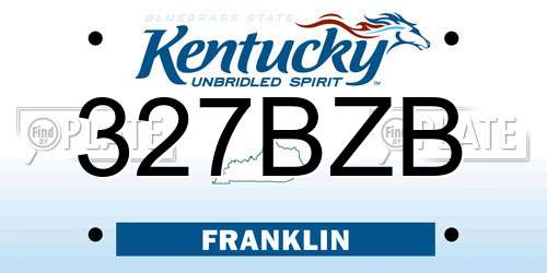 327BZB Kentucky License Plate