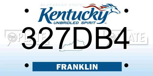 327DB4 Kentucky License Plate